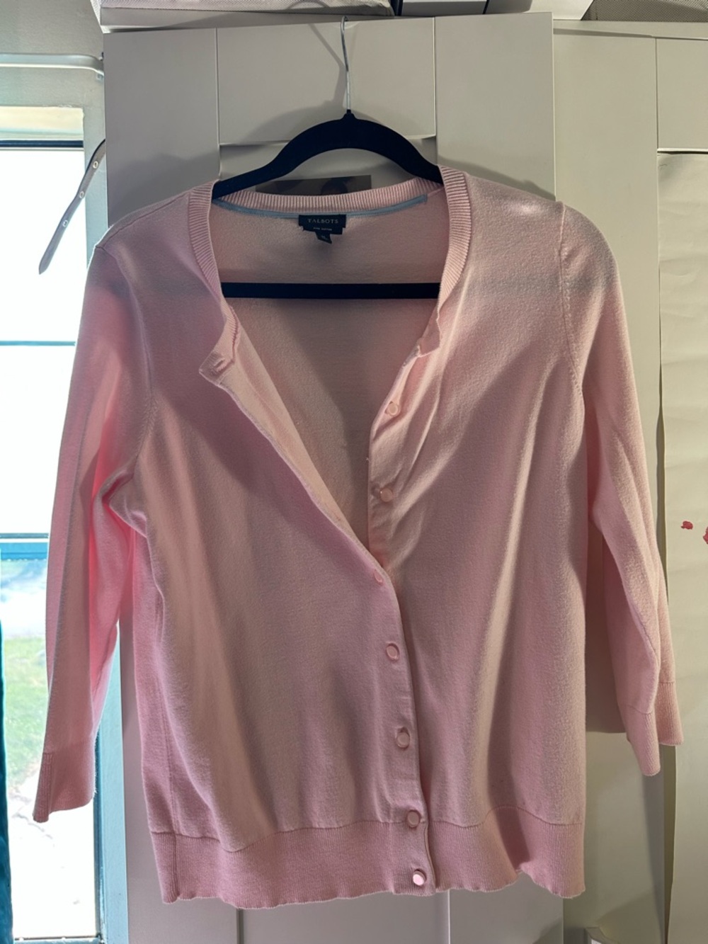 Talbots Light Pink Button-Front Cardigan